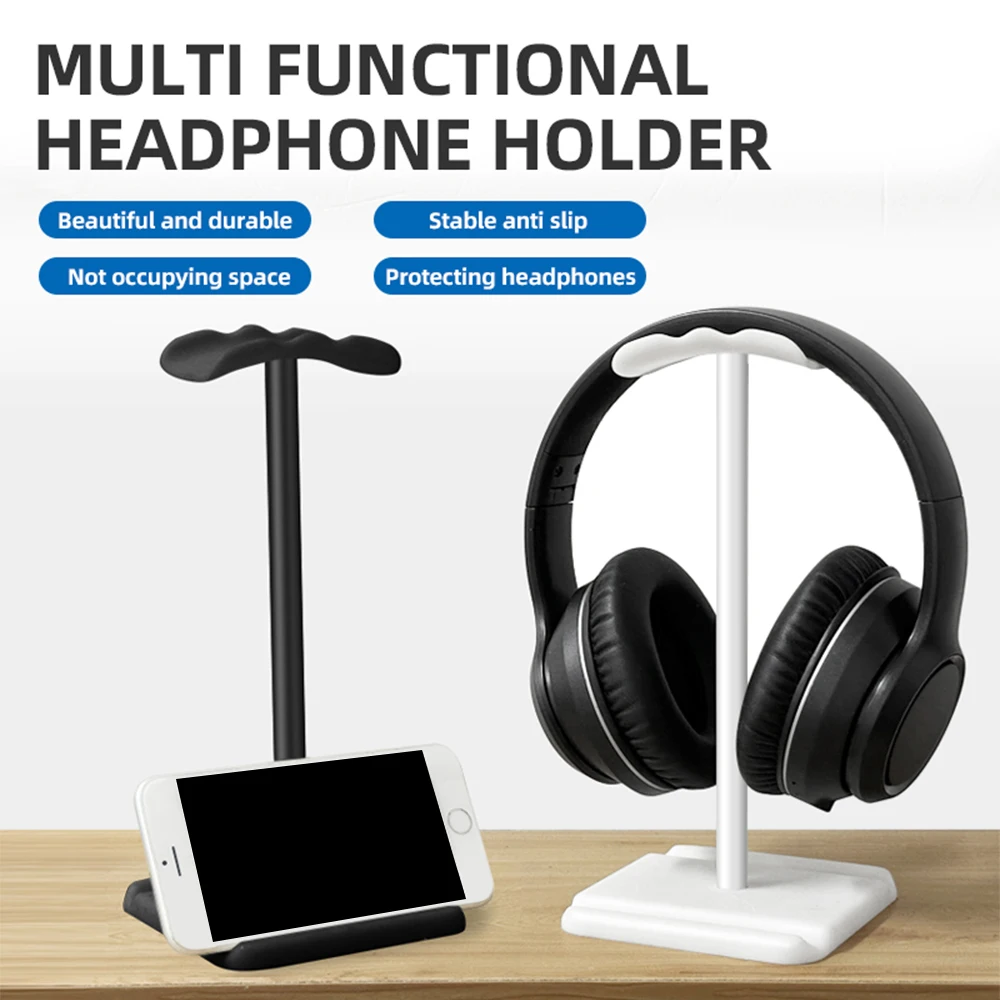 Headphone Stand Holder Space Saving Gaming Headset Stand Rack Desktop Organizer Display Earphone Hanger Bracket