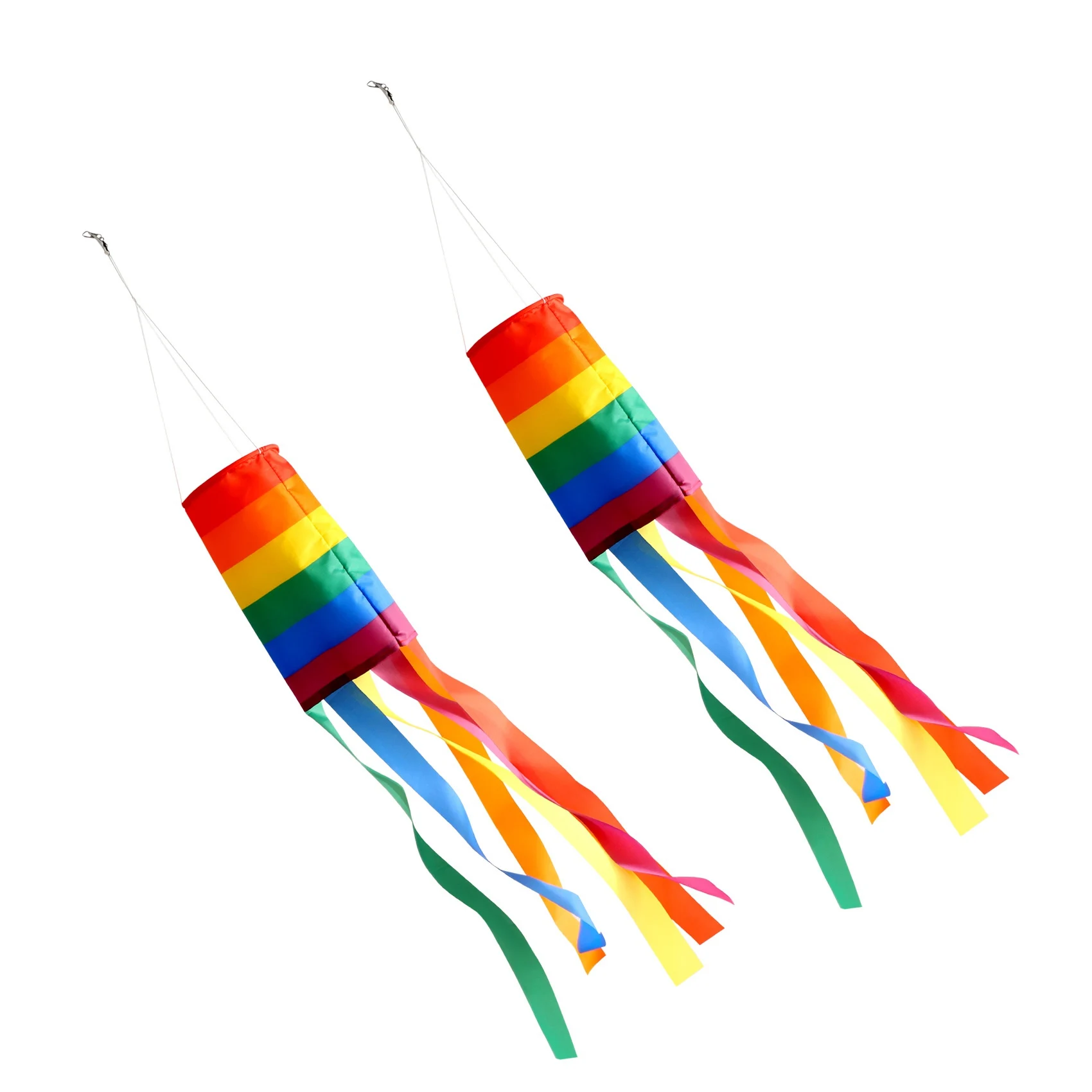 Windsock pendurado colorido para decoração ao ar livre, 2 peças