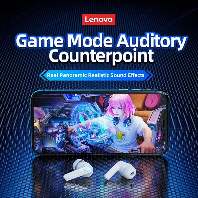 Choice Lenovo GM2 Pro ไร้สายบลูทูธ 5.3 หูฟังสําหรับเล่นเกม Latency ต่ํา Dual Mode หูฟังเพลงกีฬาชุดหูฟังชนิดใส่ในหูพร้อมไมโครโฟน