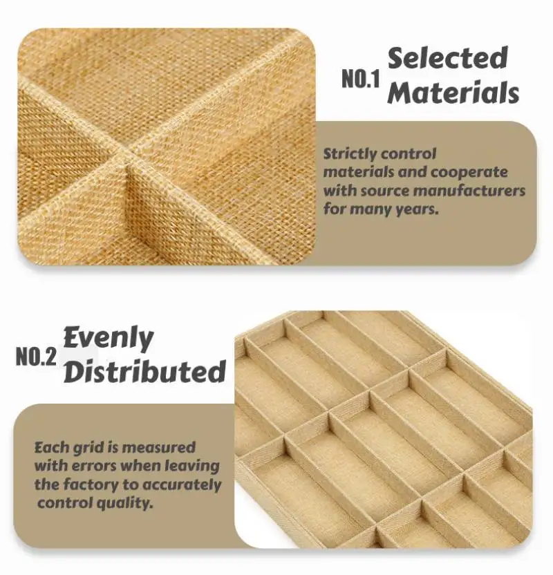 แฟชั่นแว่นตากรณี Beige 10 กริดแว่นตากันแดดกล่องแว่นตากันแดดแว่นตา Props เครื่องประดับถาด