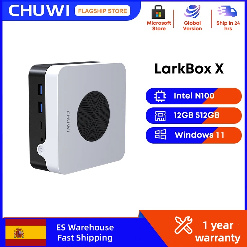 CHUWI LarkBox X Gaming Mini PC Intel 12th Alder Lake N100 12GB LPDDR5 512GB SSD 15W Windows 11 WiFi 6 Bluetooth 5.2 MINI PC