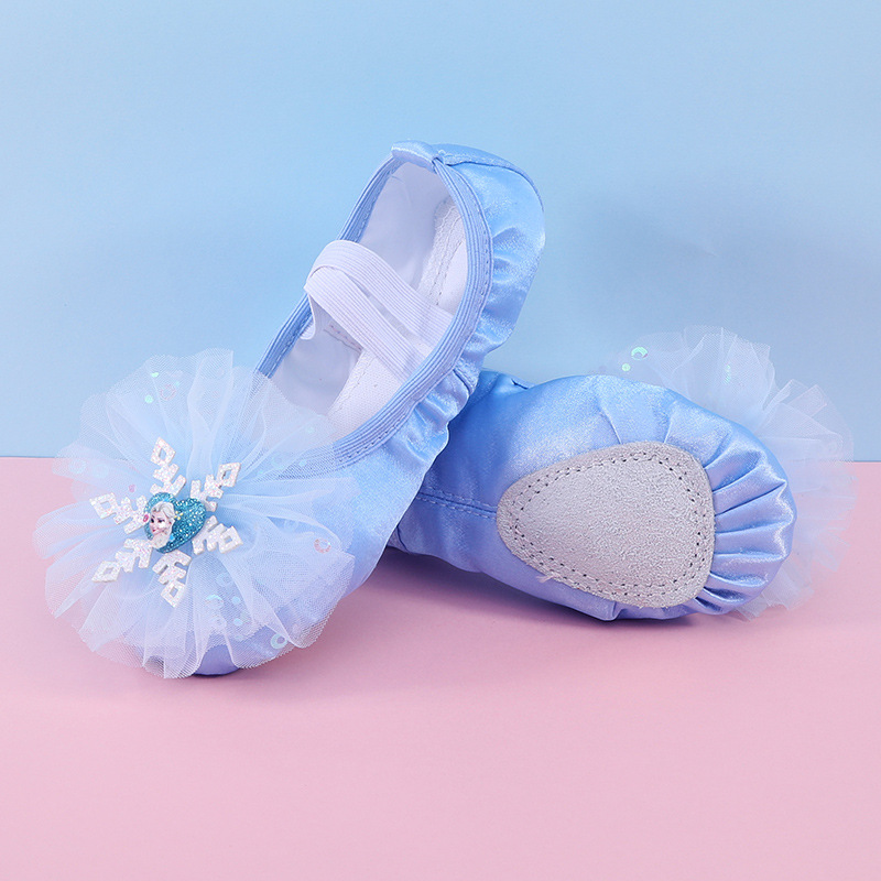 Sapatos de dança para crianças Mulheres Sola Macia Azul Rosa Sapato de Dança para Meninas Princesa Bebê Infantil Princesa Bailarina Shoes