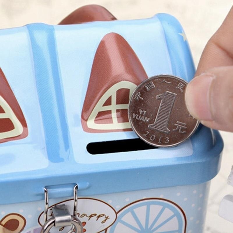 Caja de monedas de metal creativa para casa de osos