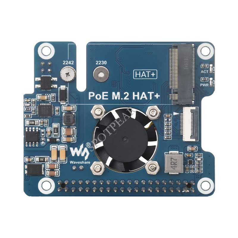 Raspberry Pi 5 POE + PCIe to M.2 NVMe SSD-плата HAT+ Pi5 2242/2230 Power over Ethernet