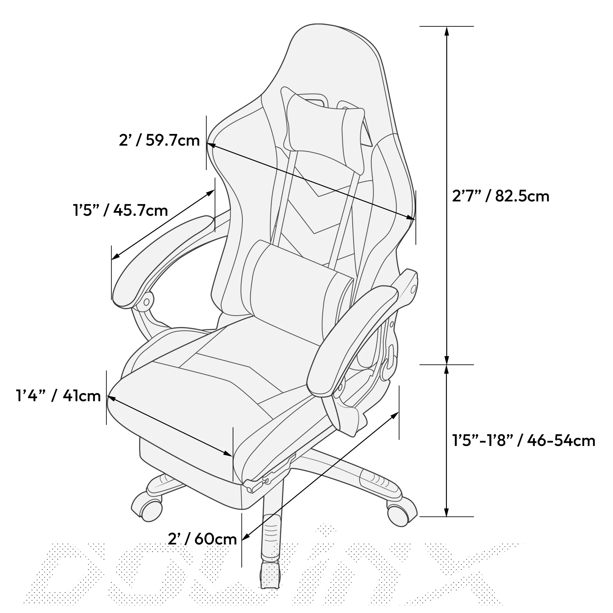 Sedia da gioco Dowinx Poltrona da ufficio ergonomica reclinabile per computer con supporto lombare per massaggi, sedie da gioco per sport elettronici in pelle PU