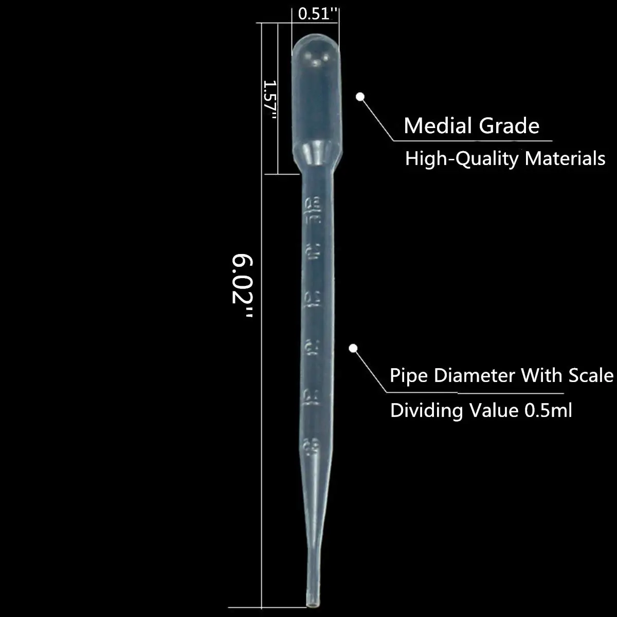 1/2/3/5ML 100 pezzi pratici pipette trasparenti contagocce in plastica usa e getta trasferimento pipette graduate materiale scolastico di laboratorio
