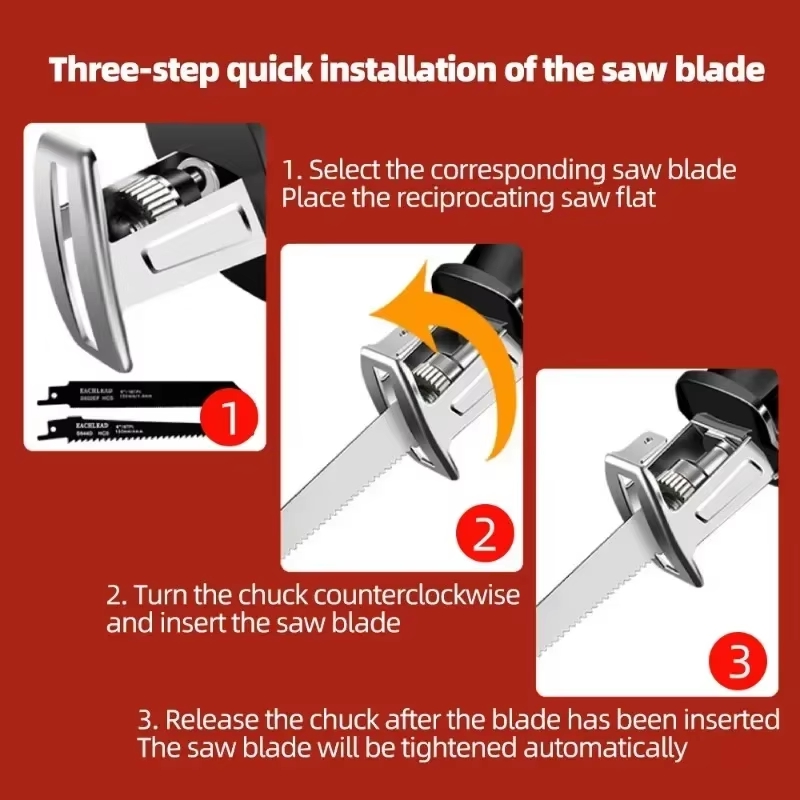 Sabre de corte elétrico com bateria de 18v, serra de madeira e metal, ferramentas elétricas de corte, serra alternativa sem fio para makita (sem bateria)