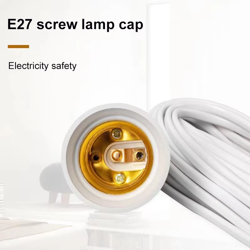 5/10m Lamp Bases Universal With Switch Led Bulb Socket Adapter E27 Screw Lamp Holder Accessories Tools Two Plugs Suspension