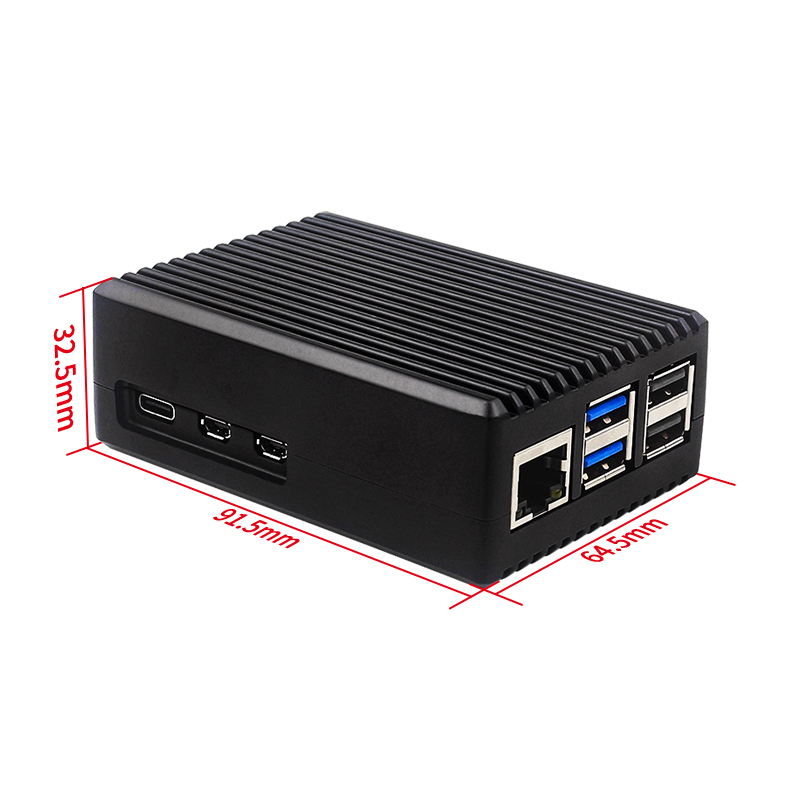Raspberry Pi 5, Aluminiumgehäuse, passive Kühlung, gepanzertes Metallgehäuse, geräuschlose Wärmeableitung für RPI5 Pi5