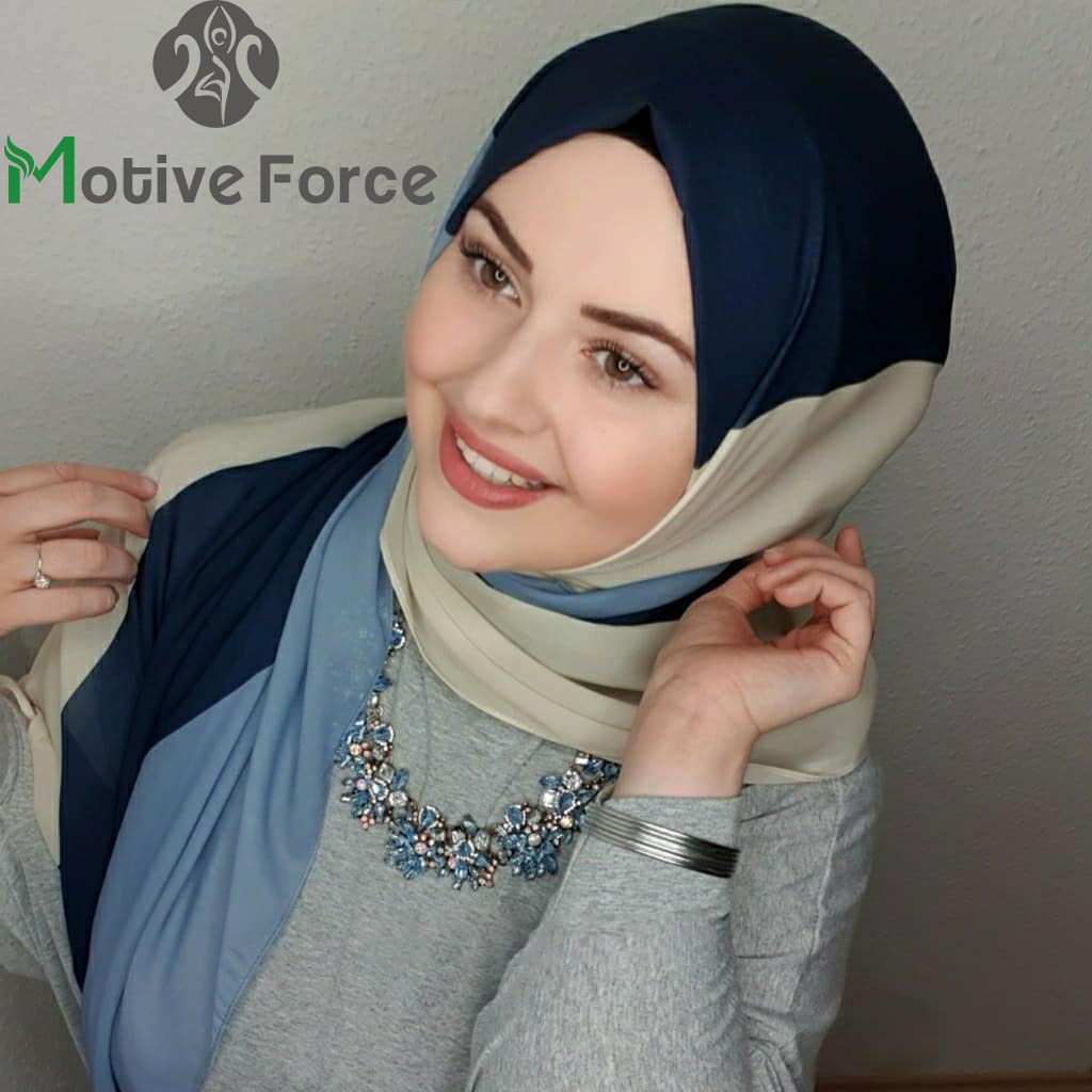 Islamischer Schal Frauen Luxus blau Chiffon Hijab Abaya Hijabs für Frau Abayas Trikot muslimischen Kleid Turbane Kopf Instant Kopf wickel