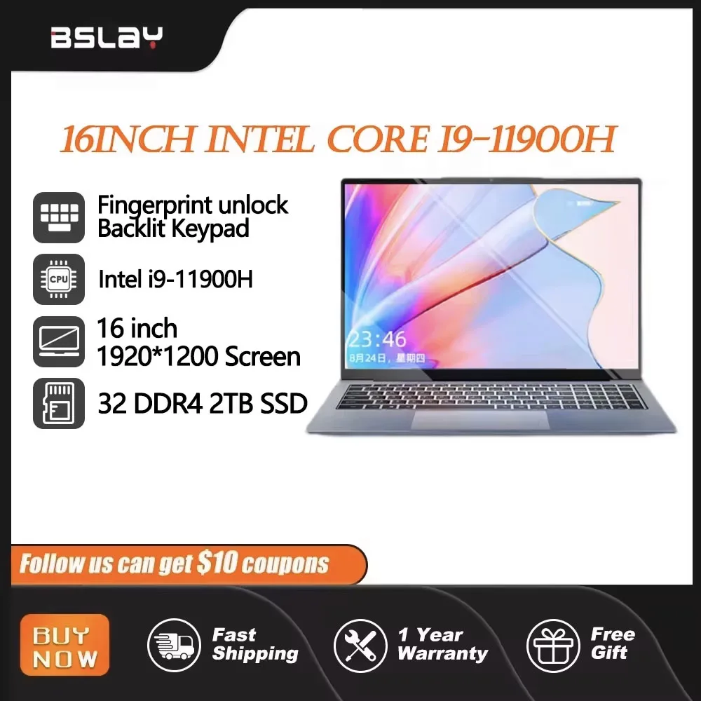 16 inch gaming laptop i9-11900H 8-core 16 thread 32GB DDR4+2TB SSDWin11 system HDMI interface high-definition camera portable
