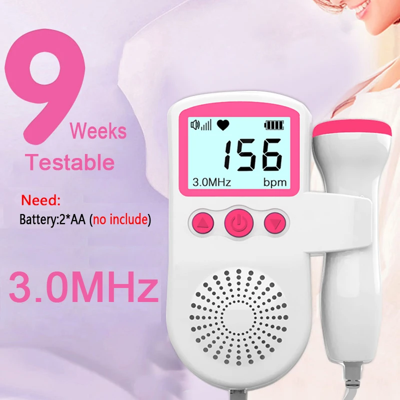 3mhz ultrassom detector de freqüência cardíaca do bebê grávida ultra sônico monitor de batimentos cardíacos fetal doppler monitor para gravidez