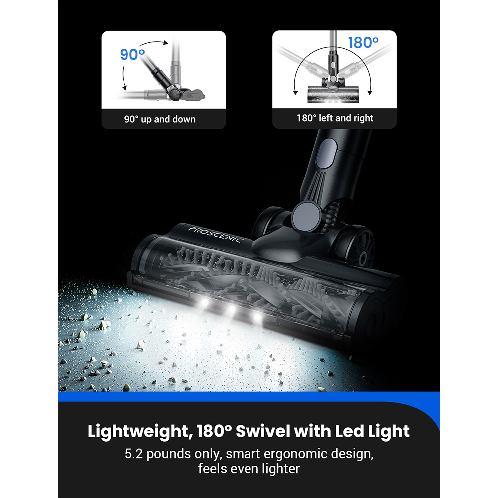 Pro scenic p11 Wischen Akku-Staubsauger 35kpa Absaugung 0,65 l Mülleimer 5-stufiges Filtersystem 2000mah abnehmbare Batterie