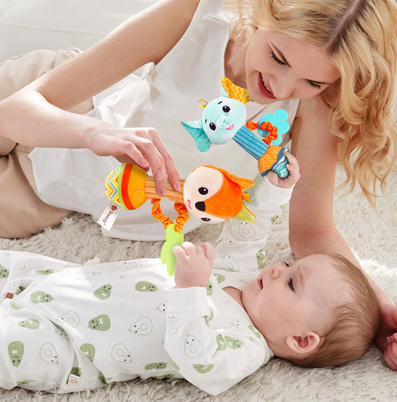 Hochet doux en peluche avec clochette à main pour bébé de 0 à 12 mois, jouets mignons pour nouveau-né, cadeau de Noël