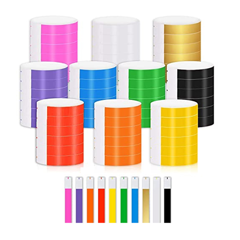 Gelang 1000 Buah Gelang Kertas Gelang Neon Tahan Air untuk Acara Cocok untuk Pesta, Gelang (10 Warna)