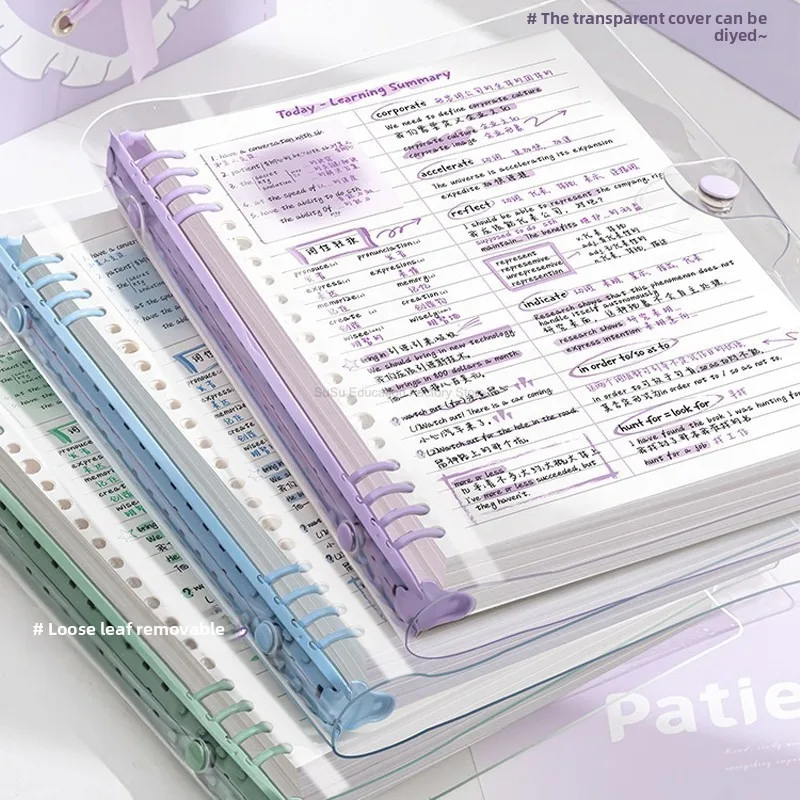 A5 cubierta suave transparente 120 páginas diario hoja suelta libro a cuadros cuadernos escolares cuaderno Bloc de notas cuadernos de escritura Oficina