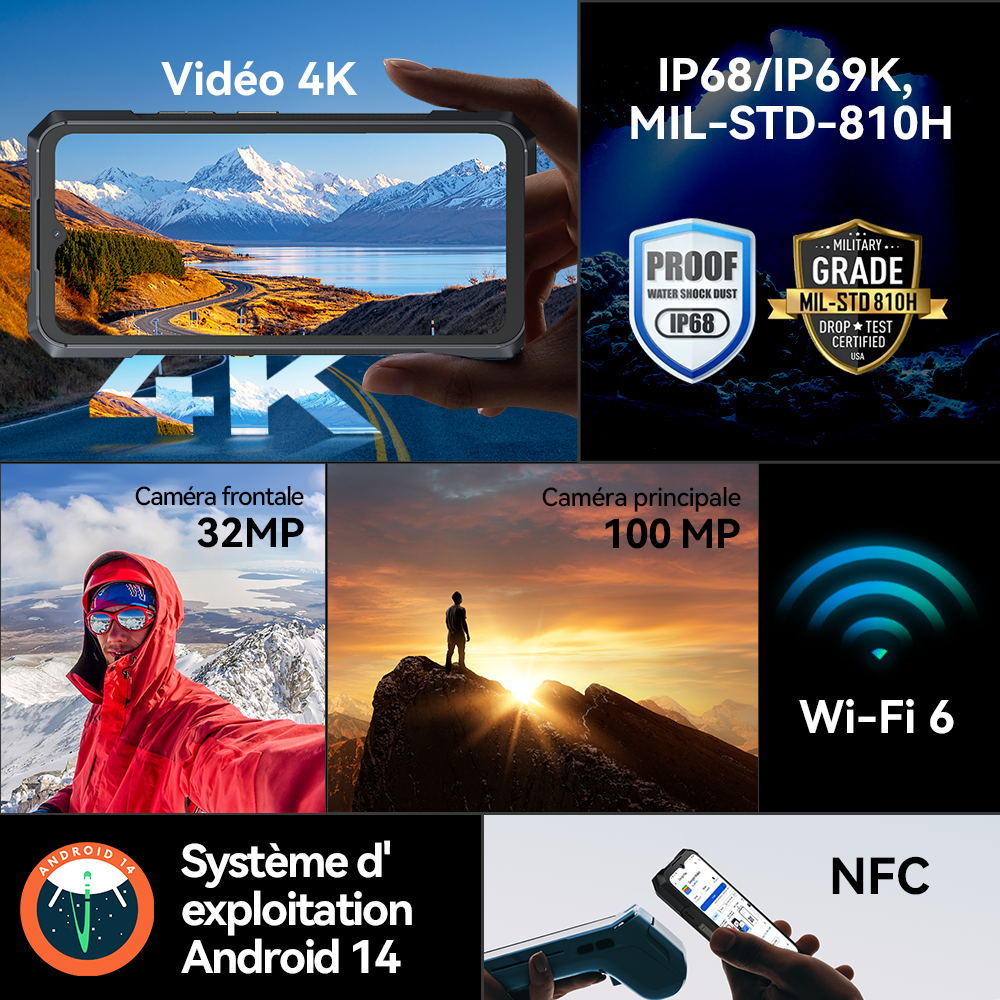CUBOT KINGKONG X, Smartphones 5G, 32 Go de RAM (16 Go + 16 Go étendu), 256/512 Go de ROM, 10200 mAh, écran 6,583 pouces 120 Hz, appareil photo 100 MP, téléphone (Expédition depuis l'entrepôt européen, Livré en 7 jours)