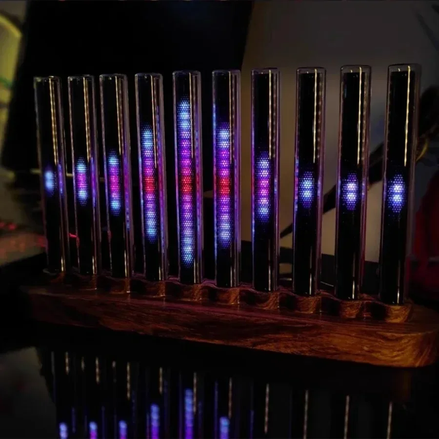 Luce di livello di raccolta RGB a 10 bit Display a LED Misuratore di livello sonoro Indicatore musicale Luce da tavolo
