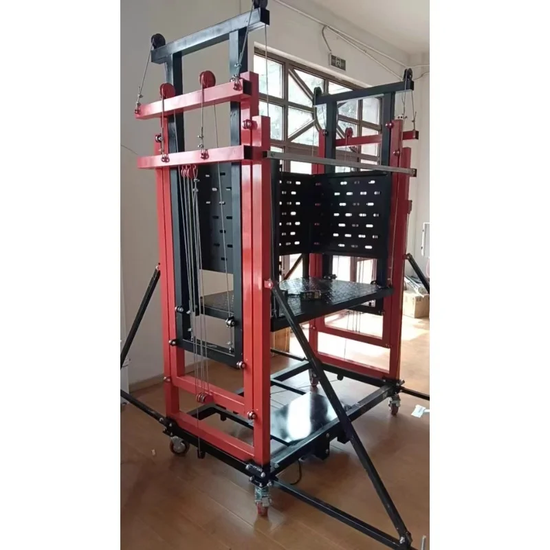 Mit Leitplanken, 500 kg, elektrische mobile Gerüsthubplattform, faltbare Hebeleiter, Lagerwartungsbau