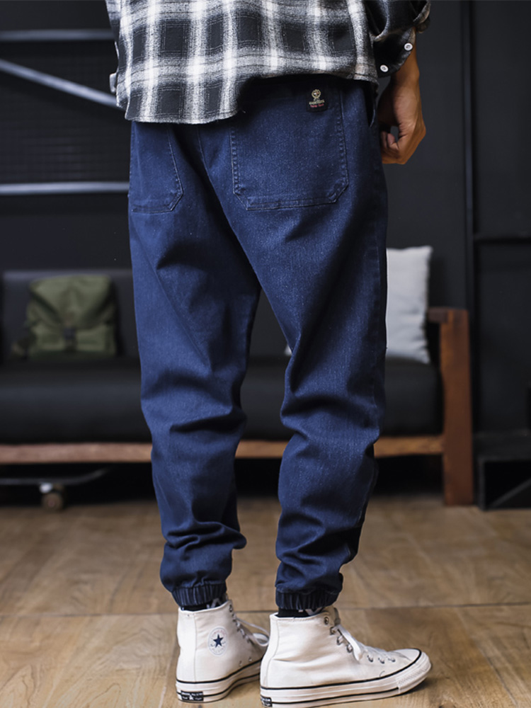 Dżinsy Plus Size Mężczyźni Luźne Joggery Streetwear Harem Jeans Spodnie Cargo Spodnie dżinsowe do kostek