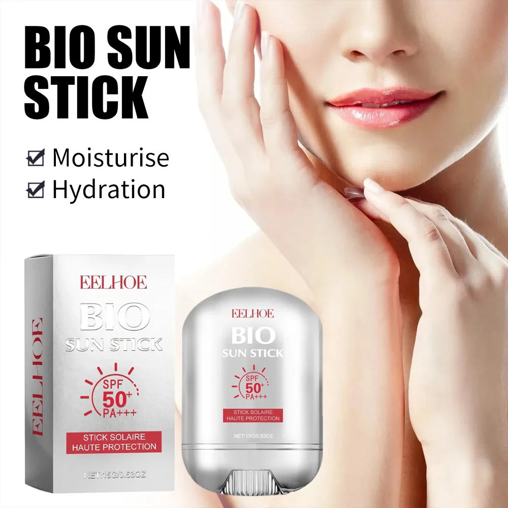 顔の日焼け止めスティック Spf 50+ 日焼け止めスティックさわやかなオイルコントロール日焼け止め美白保護クリームフェイスケア 15 グラム