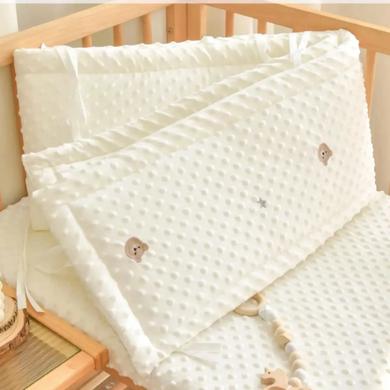 เตียงเด็กกันชนในเปลหนานุ่ม COT ป้องกัน Cradle Protector เด็กตกแต่งอนุญาตให้ขนาดที่กําหนดเอง