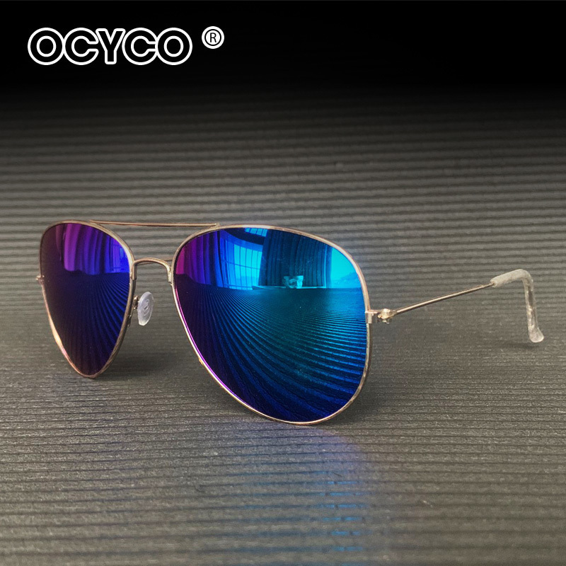 OCYCO แฟชั่นแว่นตากันแดดสําหรับผู้ชายผู้หญิงนักบินขับรถตกปลาโลหะดวงอาทิตย์แว่นตาแบรนด์หรูแว่นตาอินเทรนด์ Ins ยอดนิยม UV400