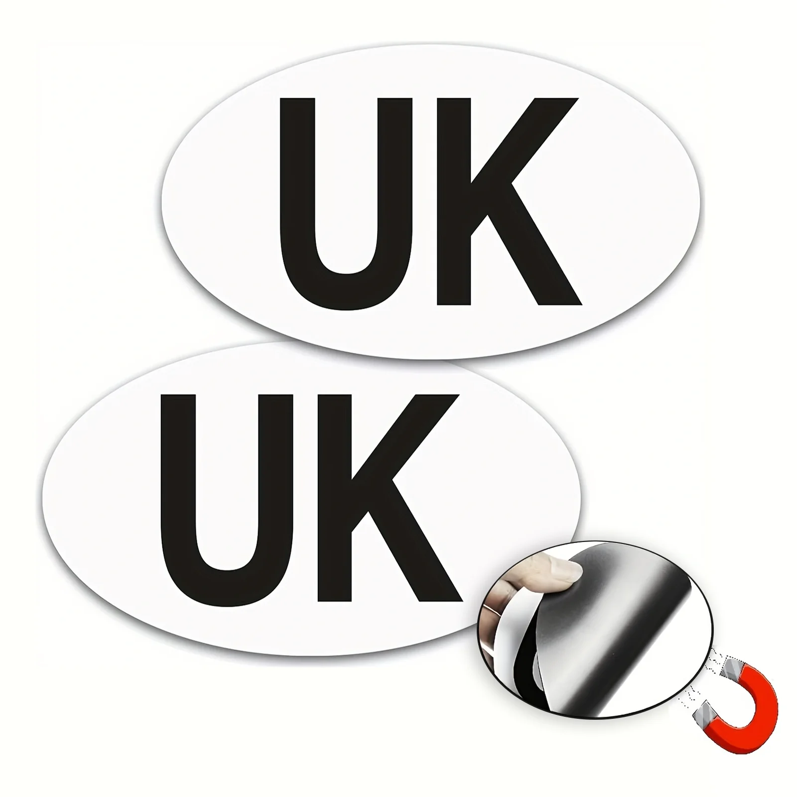 1/2 piastre UK ovali completamente magnetiche da 5,2x7" per i nuovi driver verniciano piastre magnetiche impermeabili e resistenti al sole (13,3x18 cm)