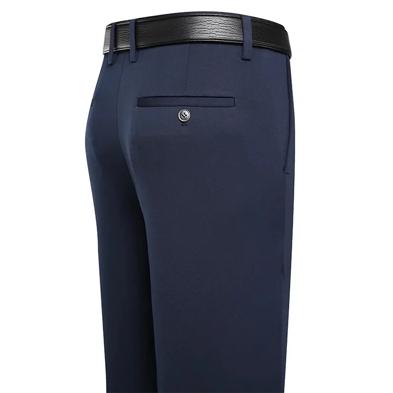Herrenhose, dehnbare Anzughose, Sommer, Frühling, lässige Business-Hose, atmungsaktiv, bequem, locker, gerade, formelle Hose