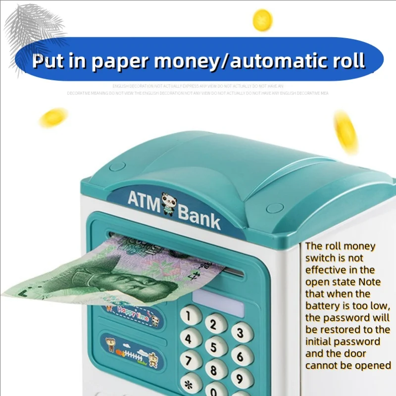 กล่องเก็บเงินลายนิ้วมือ ธนบัตร กล่องเก็บเหรียญ ATM อิเล็กทรอนิกส์ ตู้เซฟเงินสด ธนาคารพื้นที่ขนาดใหญ่ ล็อครหัสผ่านเด็ก วันเกิด gi