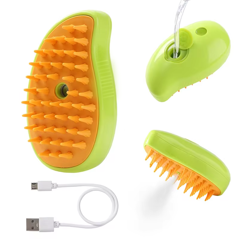 Cepillo humeante para perros, cepillo eléctrico para pelo de gato con pulverizador, cepillo de vapor para perros 3 en 1 para masaje, cuidado de mascotas, eliminación de cabello enredado y suelto