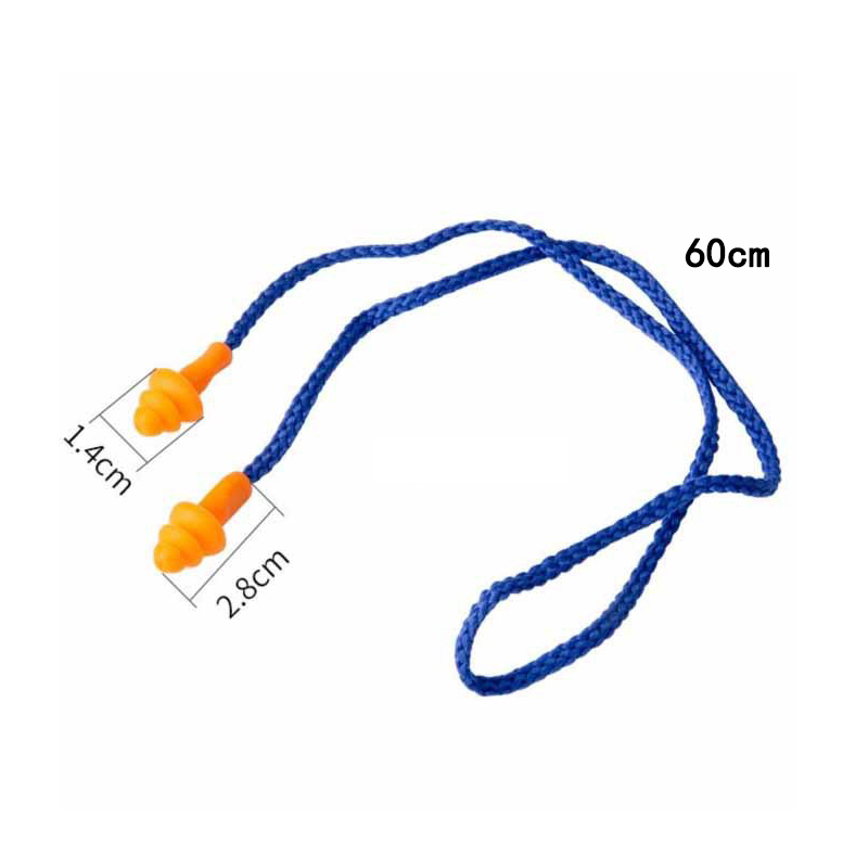 1/5/10 pares de tapones para los oídos con cancelación de ruido, tapones para los oídos con cable de silicona, Protector de oídos, tapones para los oídos antiruido reutilizables, orejeras
