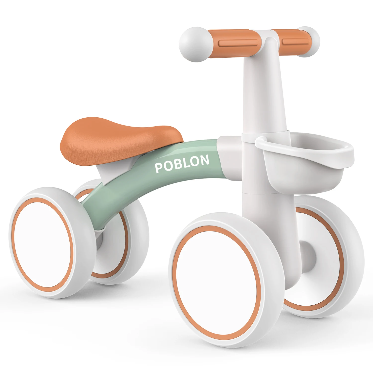 Bicicleta de equilíbrio para bebês, bicicleta de 4 rodas sem pedais, primeira bicicleta para crianças de 1 a 2 anos de 12 a 24 meses, carro de brinquedo ao ar livre
