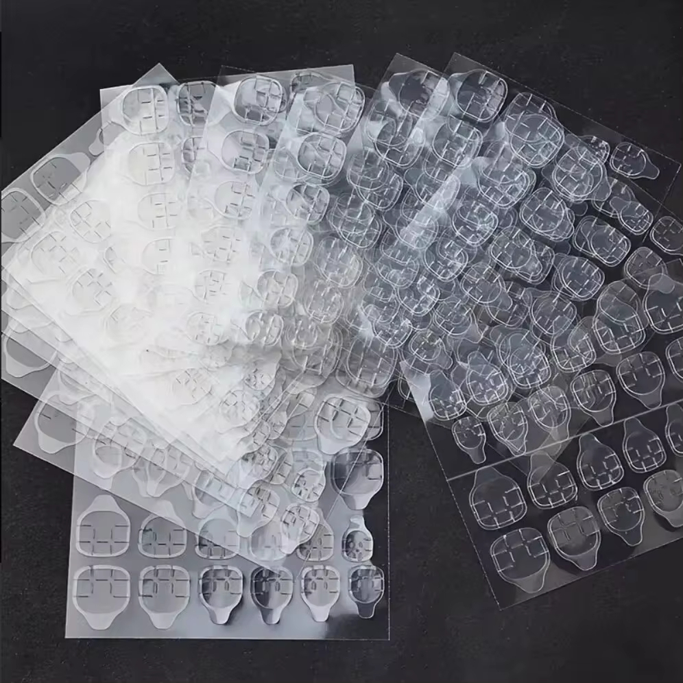 240/480 PCS Cinta adhesiva fuerte para puntas de uñas a presión - Película adhesiva de doble cara para uñas postizas - Transparente