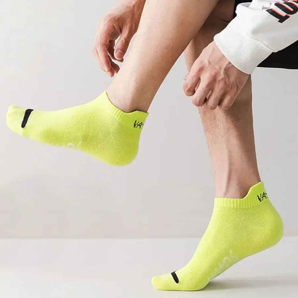 5 pares de nuevos calcetines de algodón de verano para hombre, calcetines cortos finos informales de malla transpirable, calcetines de barco cómodos de moda de estilo callejero, regalo