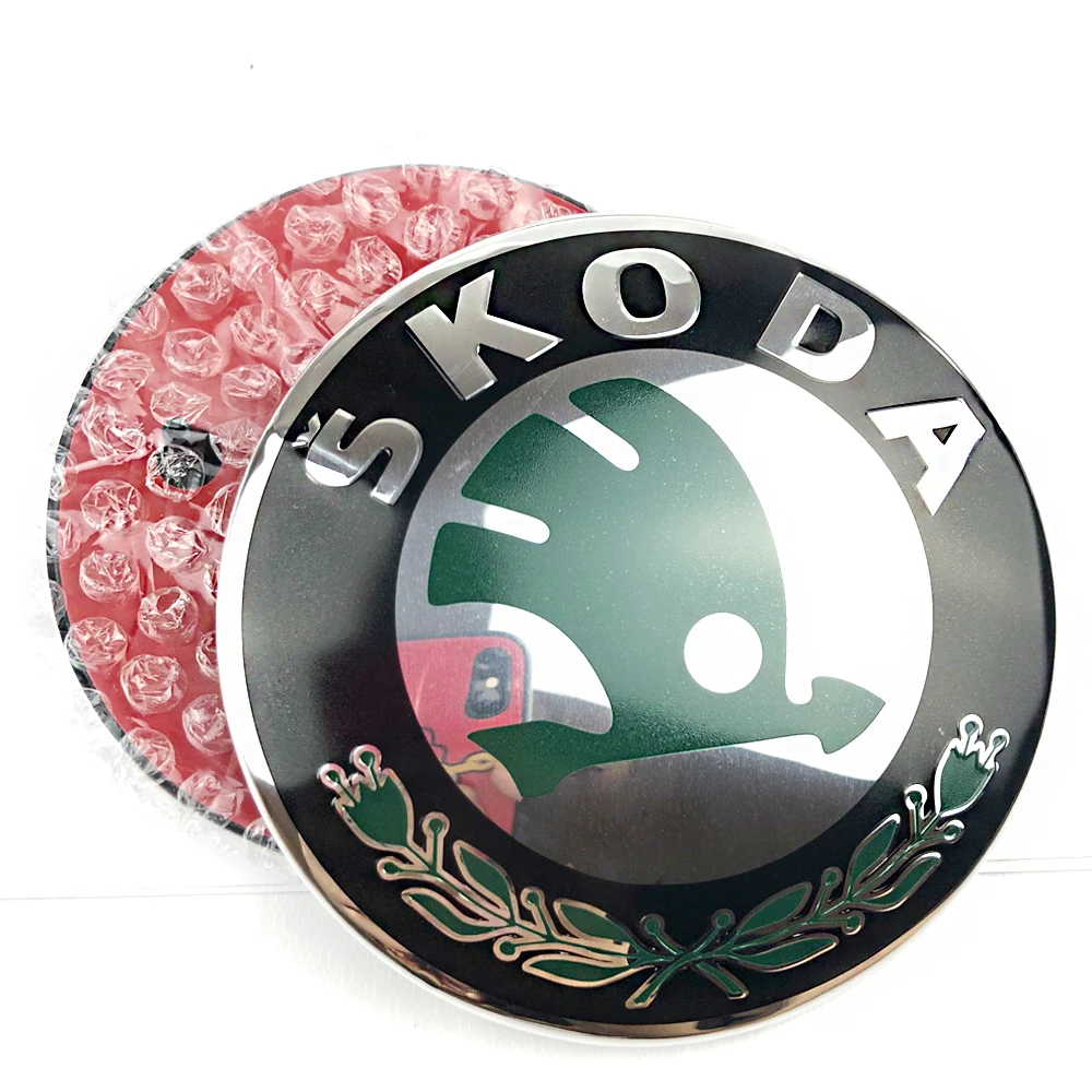 2Pcs 80mm 90mm Car Head Front Rear Boot Trunk Emblem Sticker for Skoda Octavia 2 3 A5 A7 Kodiaq Fabia Rapid 3 Karoq Superb VRS