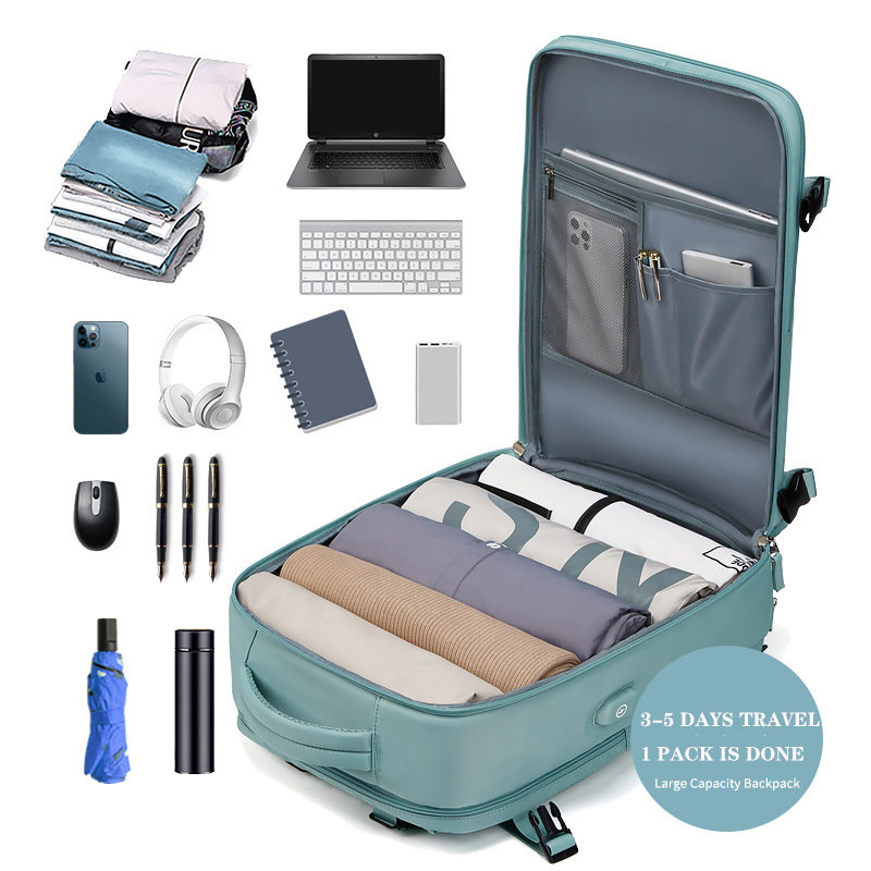 Buylor mochila de viagem feminina 16 polegadas grande capacidade multi-função mala de carregamento usb mochila de bagagem de curta distância