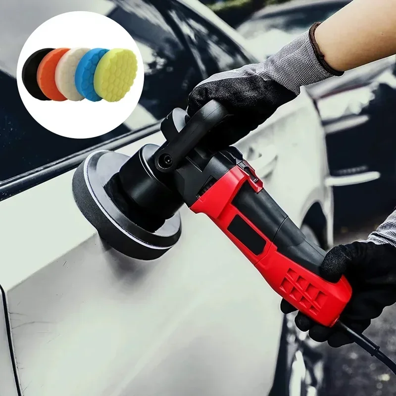 Almohadillas para detalles de automóviles, rueda de pulido para taladro, kit de pulido de 5 pulgadas, almohadilla de pulido autoadhesiva, discos aplicadores de cera para automóviles
