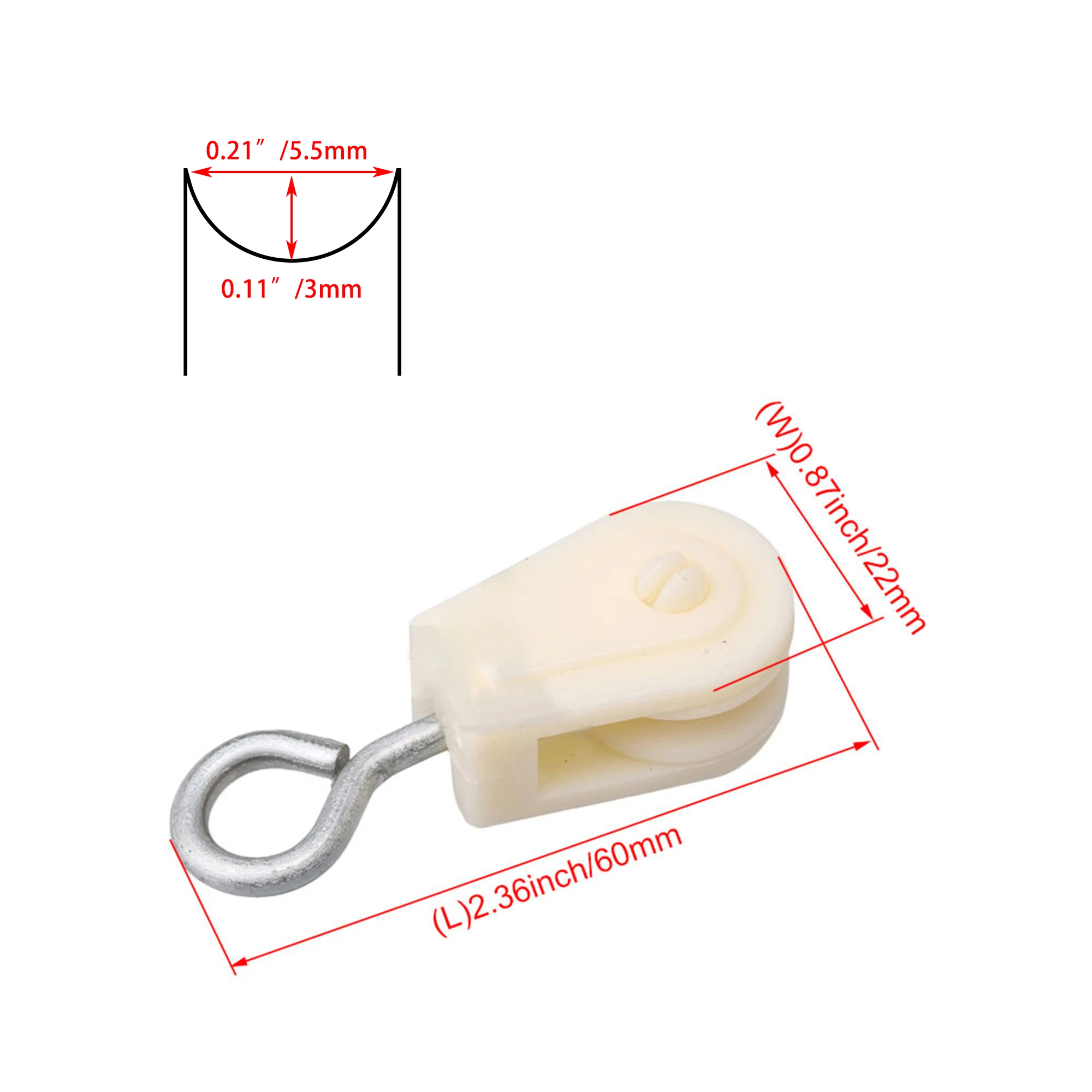 BQLZR 20 Chiếc Đồng Hồ Thép Không Gỉ Một Bánh Xe Ròng Rọc Khối 6X2.2Cm Xoay Ròng Rọc