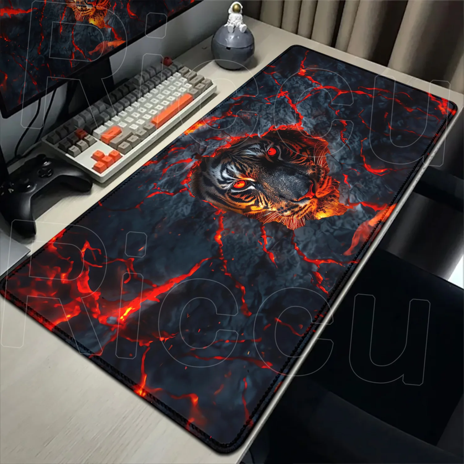 Alas Mouse Harimau Hewan Cetak HD Alas Mouse Gaming Rumah Besar Tahan Lama Karpet XXL Karpet Meja Perusahaan Desktop Laptop Karet Alam