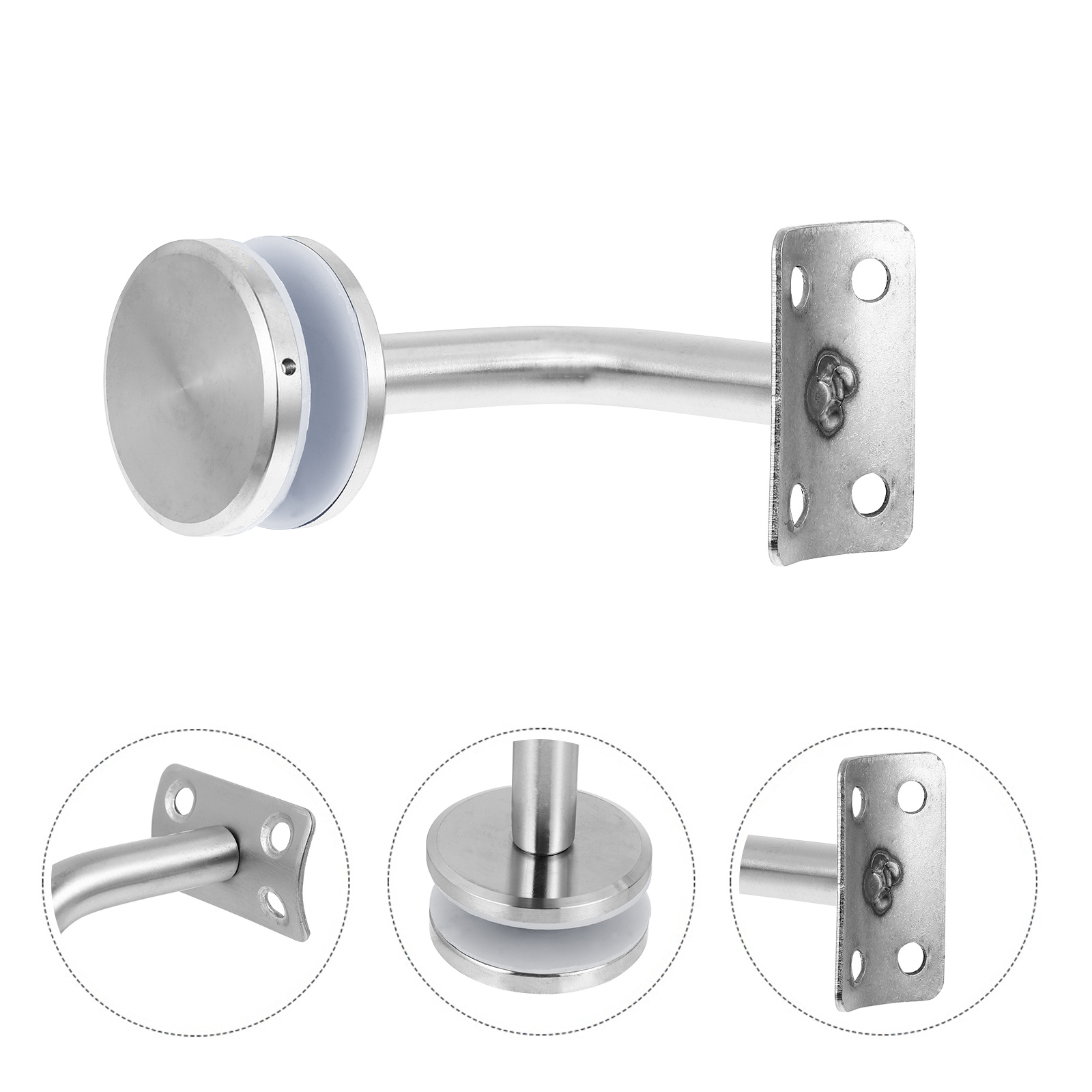 Glasklemme aus Edelstahl, 8–16 cm, dicke Halterung, Treppengeländer-Unterstützung, einfache Installation, lange Verbesserung