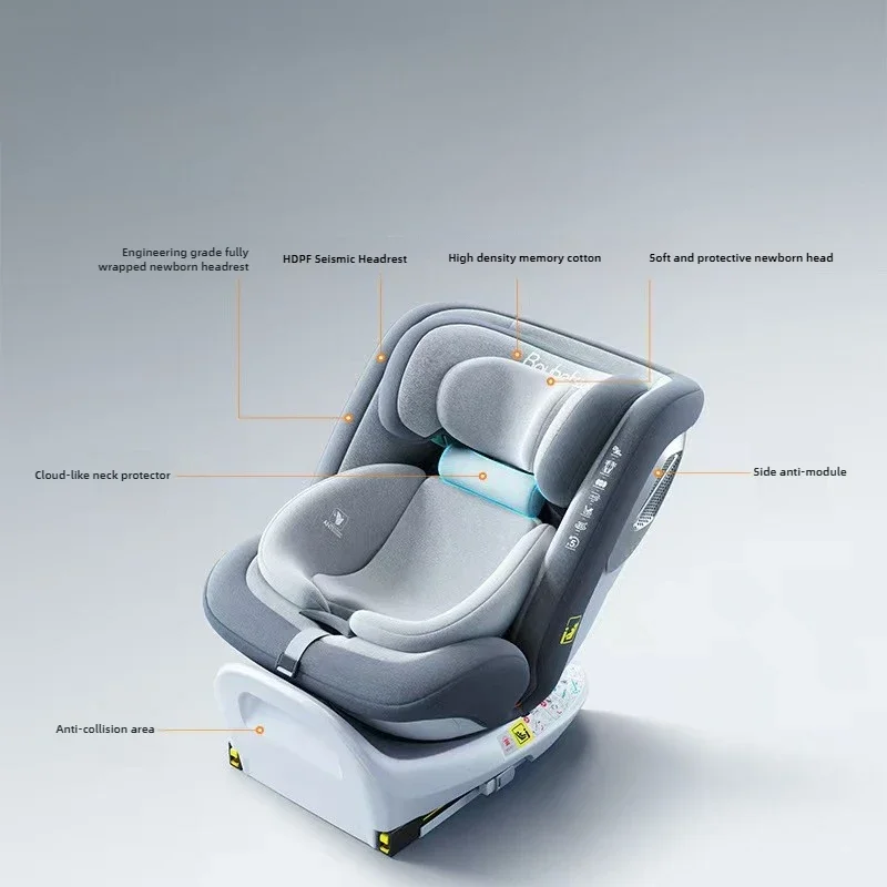 เบาะนั่งนิรภัยในรถยนต์สําหรับเด็ก ADAC i-size เหมาะสําหรับเด็กอายุ 0-12 ปี นั่งหรือนอน พร้อมอินเทอร์เฟซแบบแข็ง ISOFIX