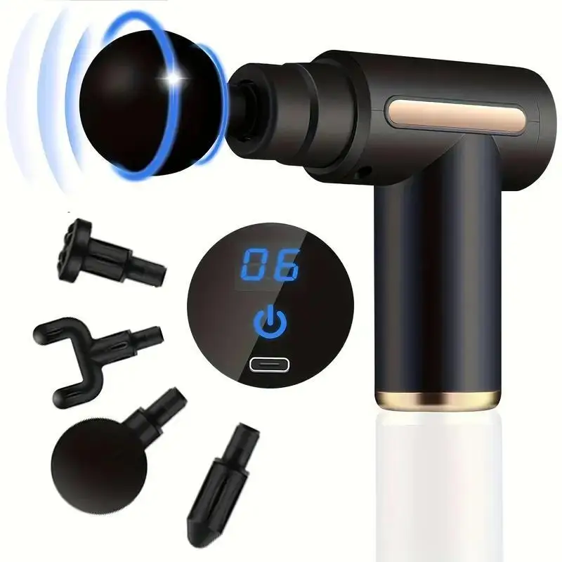 Mini pistola de masaje muscular, masajeador de percusión portátil de mano profundo para aliviar el dolor corporal, espalda, cuello y piernas