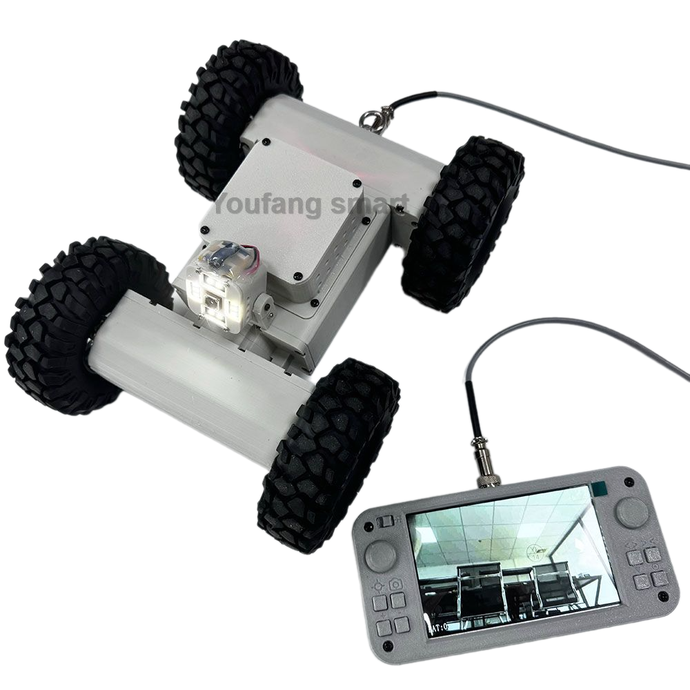 4WD Roboter Auto Gewinde Pipeline Roboter Decken loch Aufklärungs fahrzeug Video 100m Kabel Getriebe RC Tank mit Griff