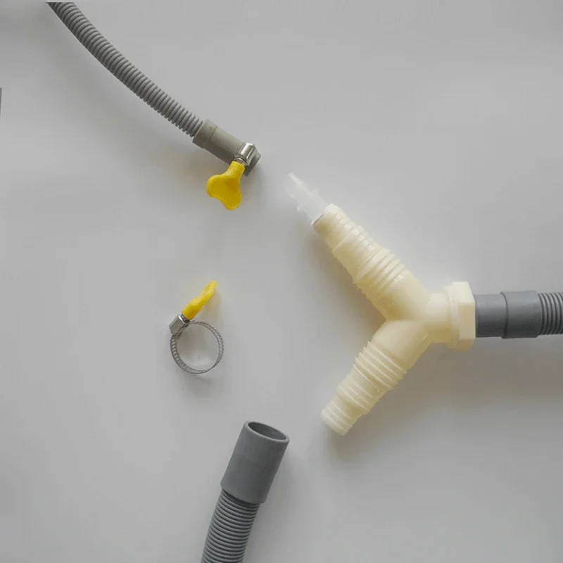 Adaptador en T de drenaje, accesorio de tubería de drenaje para lavadora, secadora, drenaje con manguera de drenaje extendida