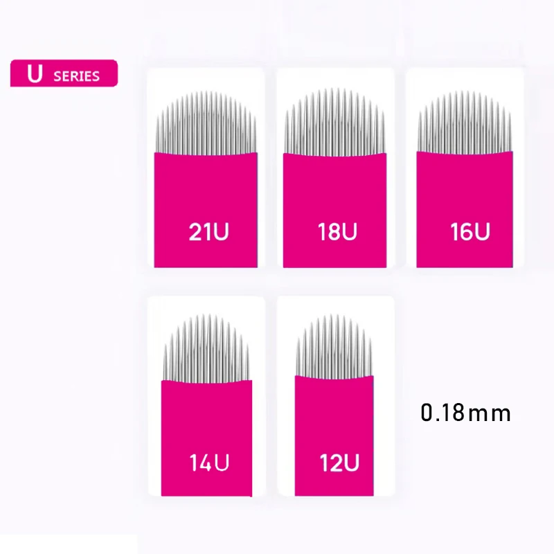 Nano Microblading Needles 0.18MM 50PcsTattoo Eyebrow Blades Microblade Haft Nanoneedigles For Microblading Tattooing Pen