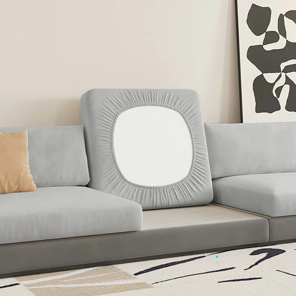 Nhung Siêu Mềm Sofa Ghế Đệm Màu Trơn Co Giãn Làm Dày Ghế Sofa Mặt Cắt Ghế Dài L Hình Góc Ghế Có