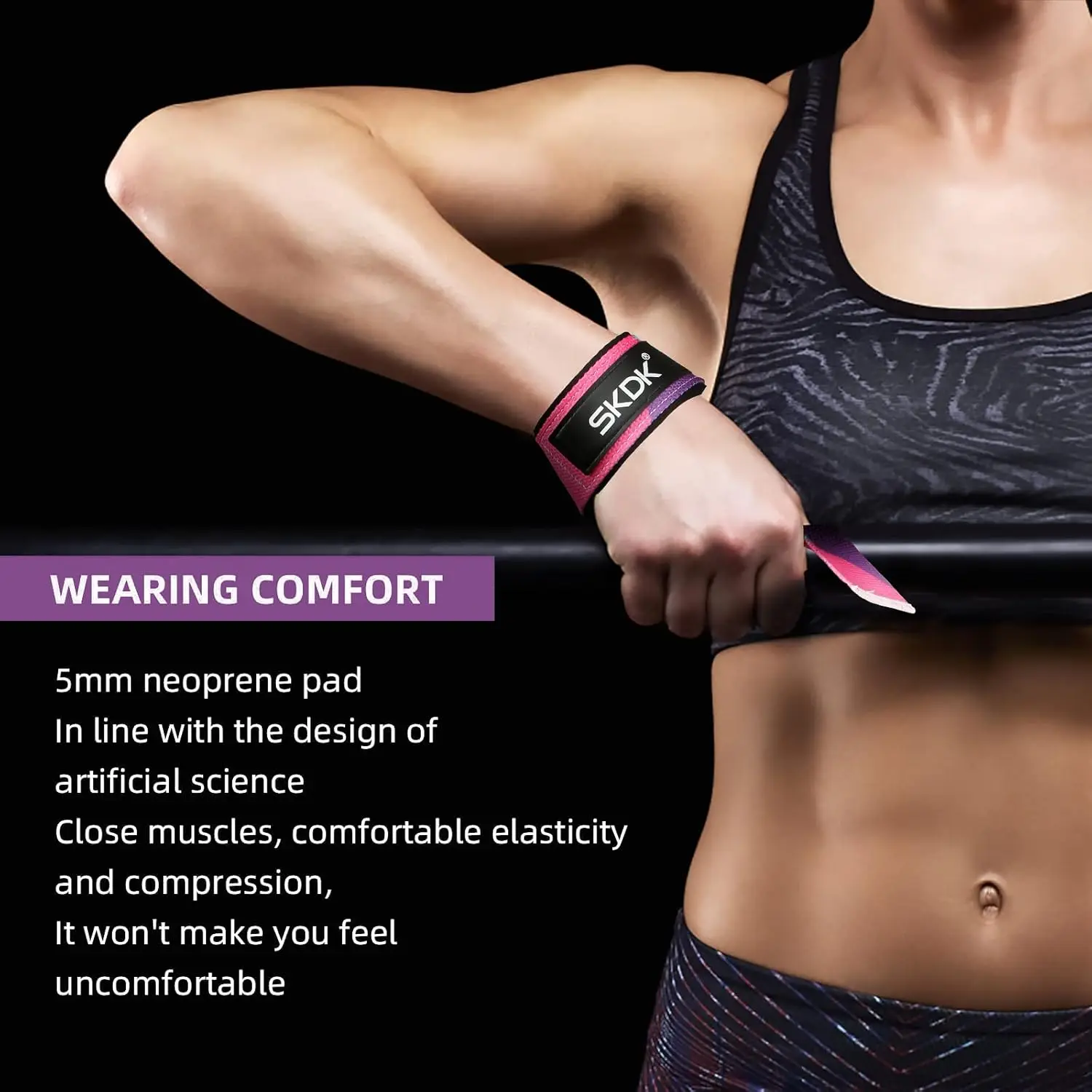 Correas de muñeca para levantamiento de pesas, bandas de refuerzo antideslizantes ajustables para entrenamiento de fuerza, soporte de levantamiento de Fitness, banda de agarre deportiva, 2 uds.