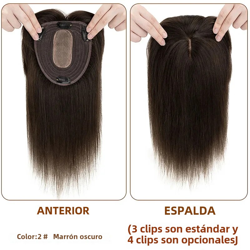 Base superior de seda recta para mujer, peluquín con Clip de encaje suizo con flequillo, 100% transpirable, peluca humana Real, pelucas de Color rubio