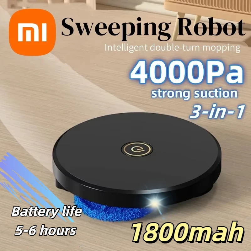 Xiaomi-Robot de barrido inteligente 3 en 1, aspirador silencioso de doble giro de 4000Pa, fregona de barrido, cepillo, máquina de limpieza del hogar multifunción